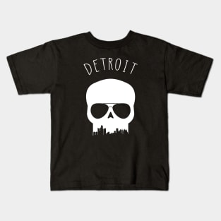 Skyline Skull - Detroit Kids T-Shirt